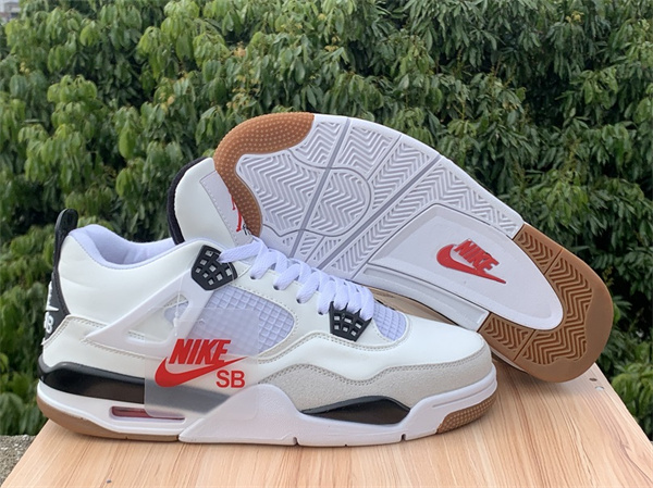 Women's White/Black Running weapon Air Jordan 4 Shoes 063